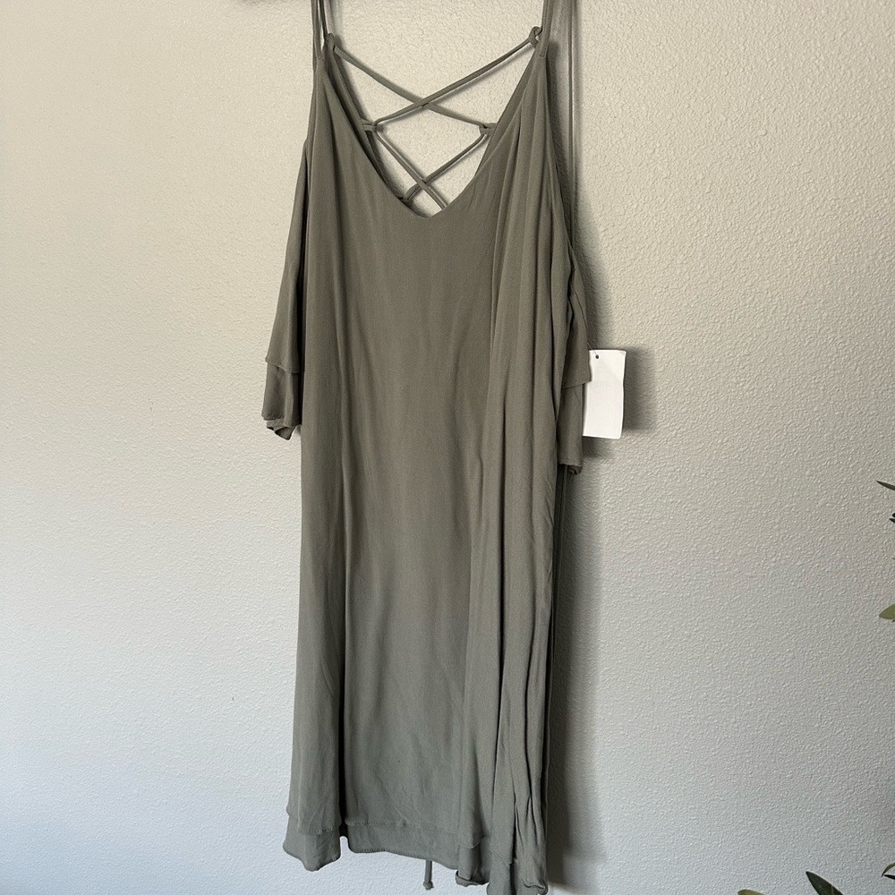 Gray Crisscross Back Dress